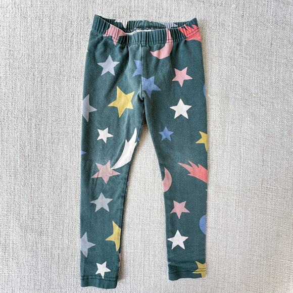 Hanna Andersson Green Star Print Leggings GUC 5 - Picture 1 of 5